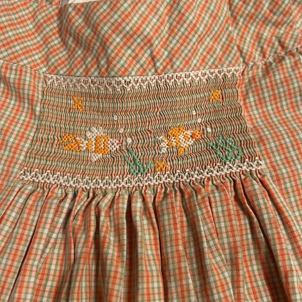 Toddler girls Strasburg dress smocked 3Y EUC fish - Picture 4 of 5